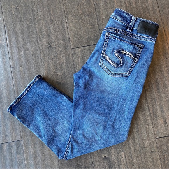 Silver Jeans Aiko Capri Mid Rise Med Wash Sz 31 - Picture 3 of 7